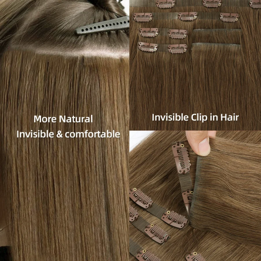 Invisible Clip i Hair Extensions